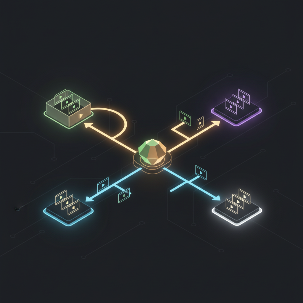 A flowchart showing the SAGE classification pipeline — videos flow from an Inbox playlist through Gemini classification into categorized destination playlists